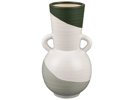 Elk Home Joffe White / Dark Green Light Vase