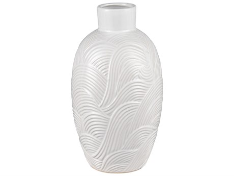 Elk Home Flynn Gloss White 12" High Vase