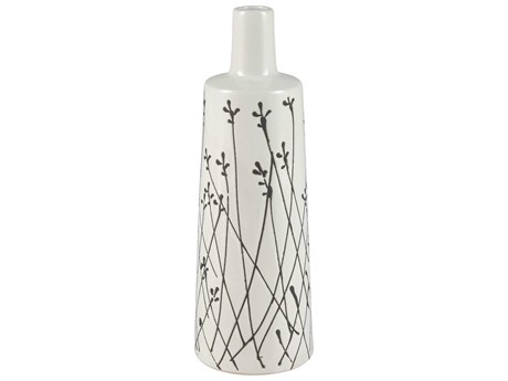 Elk Home Melton White / Black 15" High Vase