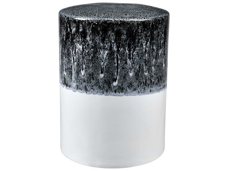 Elk Home Gray Matte White Accent Stool
