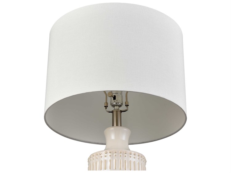 Elk Home Dorin White Glazed Linen Drum Hardback Buffet Lamp EKS001911075