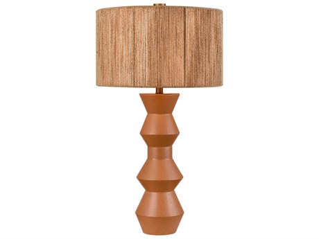 Elk Home Belen Ochre Glazed Natural Cord Drum Brown Buffet Lamp