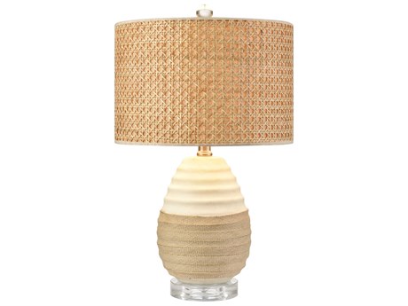 Elk Home Hobart White Natural Brown Table Lamp
