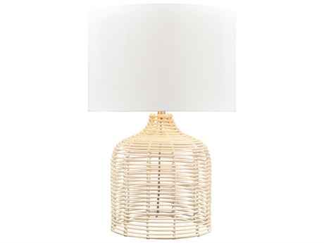 Elk Home Crawford Cove Bleached White Linen Hardback Wood Buffet Lamp