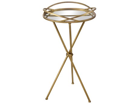 Elk Home Round Mirror Brass End Table