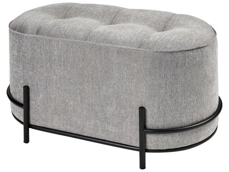 Elk Home Brida Gray Black Upholstered Ottoman