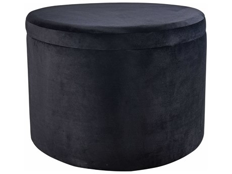 Elk Home Linder Black Upholstered Ottoman