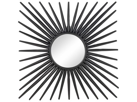 Elk Home Burst Black Square Wall Mirror