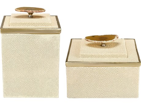 Elk Home Benner White Storage Boxes Set of 2
