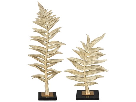 Elk Home Fern Gold Sculpture Set of 2