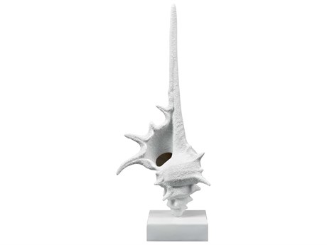 Elk Home Textured White Tigertail Shell Sculpture