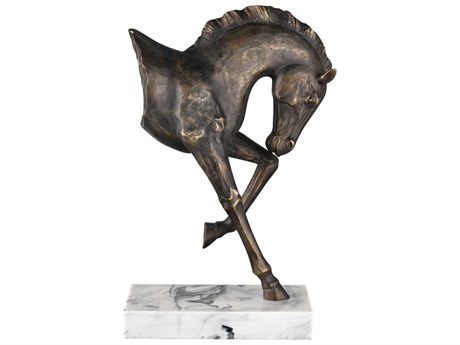 Elk Home Bronze / White Marbleized Hadley Horse Sculpture