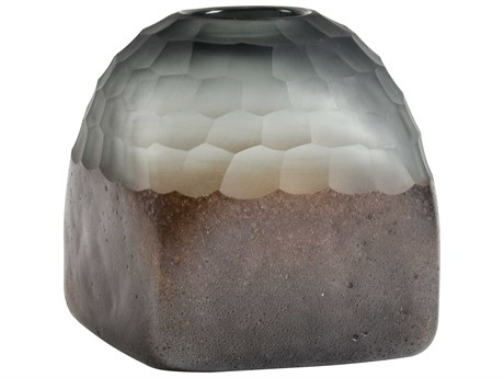 Elk Home Oreja Smoke Gray / Brown 6" High Vase