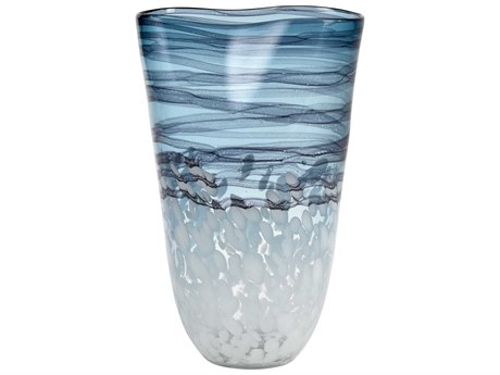 Elk Home Loch Seaforth Blue / White 15" High Vase