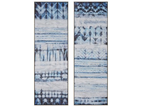 Elk Home Shibori Framed Canvas Wall Art Set of 2