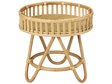 Elk Home Round Wicker Natural End Table
