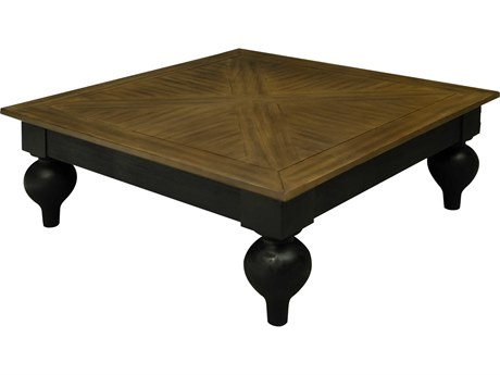 Elk Home Square Wood Harvest Brown Kettle Black Coffee Table