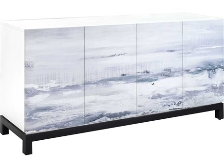 Elk Home 72" Mahogany Wood Designer White Ocean Gray Ebony Credenza Sideboard