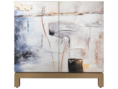 Elk Home Designer White Multi Champagne Gold Blue Mahogany Wood Accent Chest