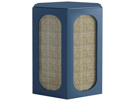 Elk Home Hexagon Wood Neptune Blue Natural End Table