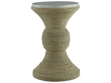 Elk Home Round Whitewash Stone End Table
