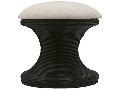 Elk Home Designer Ebony Cream Black Upholstered White Accent Stool