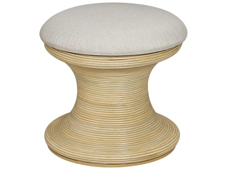 Elk Home Natural Cream Beige Upholstered White Accent Stool