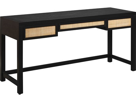 Elk Home Checkmate Black Natural Mahogany Wood Writing Desk