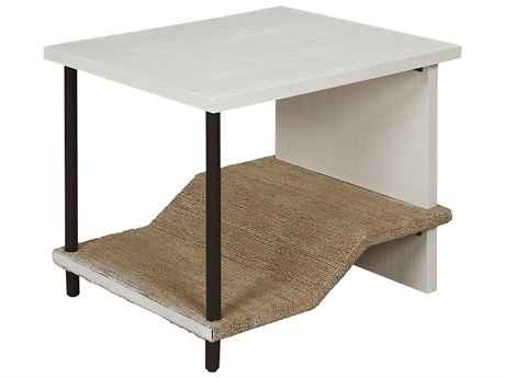Elk Home Rectangular Wood Checkmate White Natural Gray End Table
