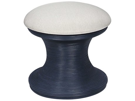 Elk Home Neptune Blue Cream White Upholstered Accent Stool