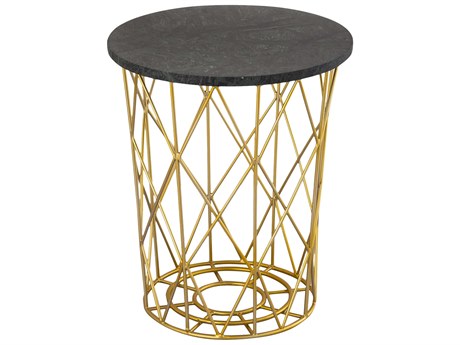 Elk Home Round Metal Gold End Table