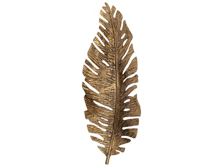 Elk Home Sago Leaf Dimensional Antique Gold Metal Wall Art