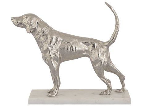 Elk Home Nickel / White Bergie Dog Sculpture