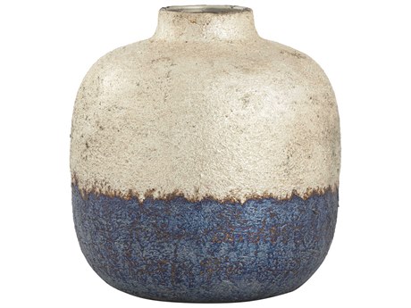 Elk Home Neal German Silver / Oxidized Blue 11" High Vase
