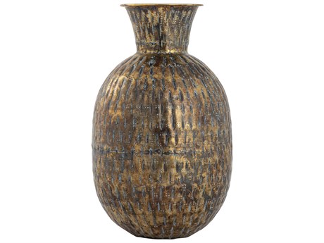 Elk Home Fowler Patinated Brass / Light Blue Vase