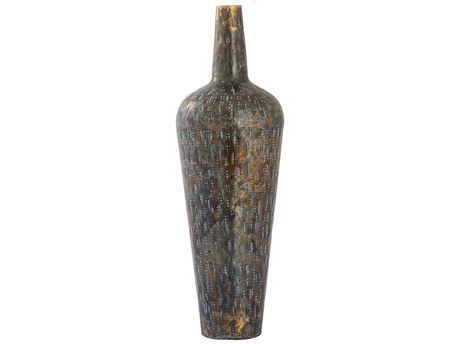 Elk Home Fowler Patinated Brass / Light Blue Vase