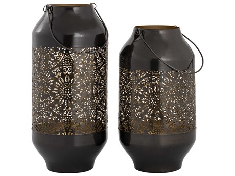 Elk Home Culler Gloss Black / Gold Candle Holder Set of 2