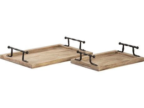 Elk Home Ellwood Natural / Black Serving Tray Set of 2