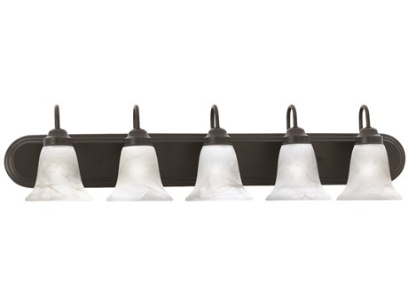 Elk Home Homestead 5-Light Painted Bronze Glass Vanity Light