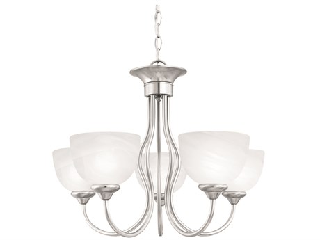 Elk Home Tahoe 5-Light Brushed Nickel Glass Bowl Chandelier