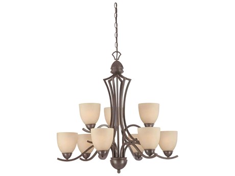 Elk Home Triton 9-Light Sable Bronze Bell Chandelier