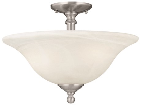 Elk Home Riva 3-Light Brushed Nickel Glass Bowl Semi Flush Mount