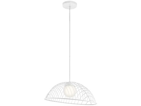 Elan Clevo 1-Light White Glass LED Globe Geometric Pendant