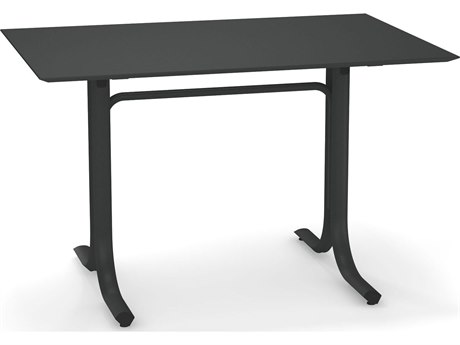 EMU System Steel 48''W x 32''D Rectangular Beveled Top Dining Table on Tilt Base
