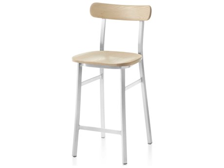 Emeco Utility By Jasper Morrison Solid Wood Counter Stool