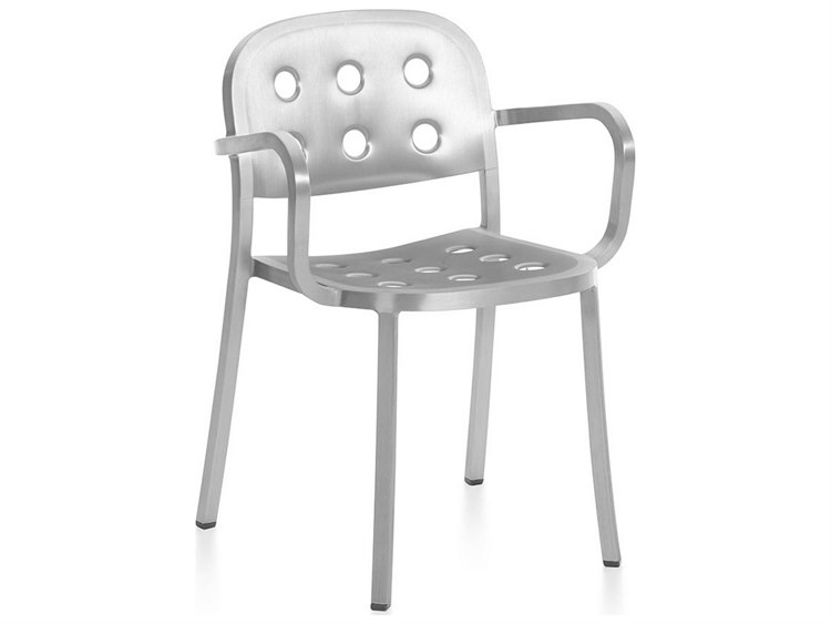 Emeco Outdoor 1 Inch By Jasper Morrison Aluminum Dining Arm Chair