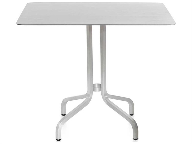Emeco Outdoor 1 Inch By Jasper Morrison Aluminum 36 Wide Square Laminate Plywood Top Dining Table Emo1inchctsq36
