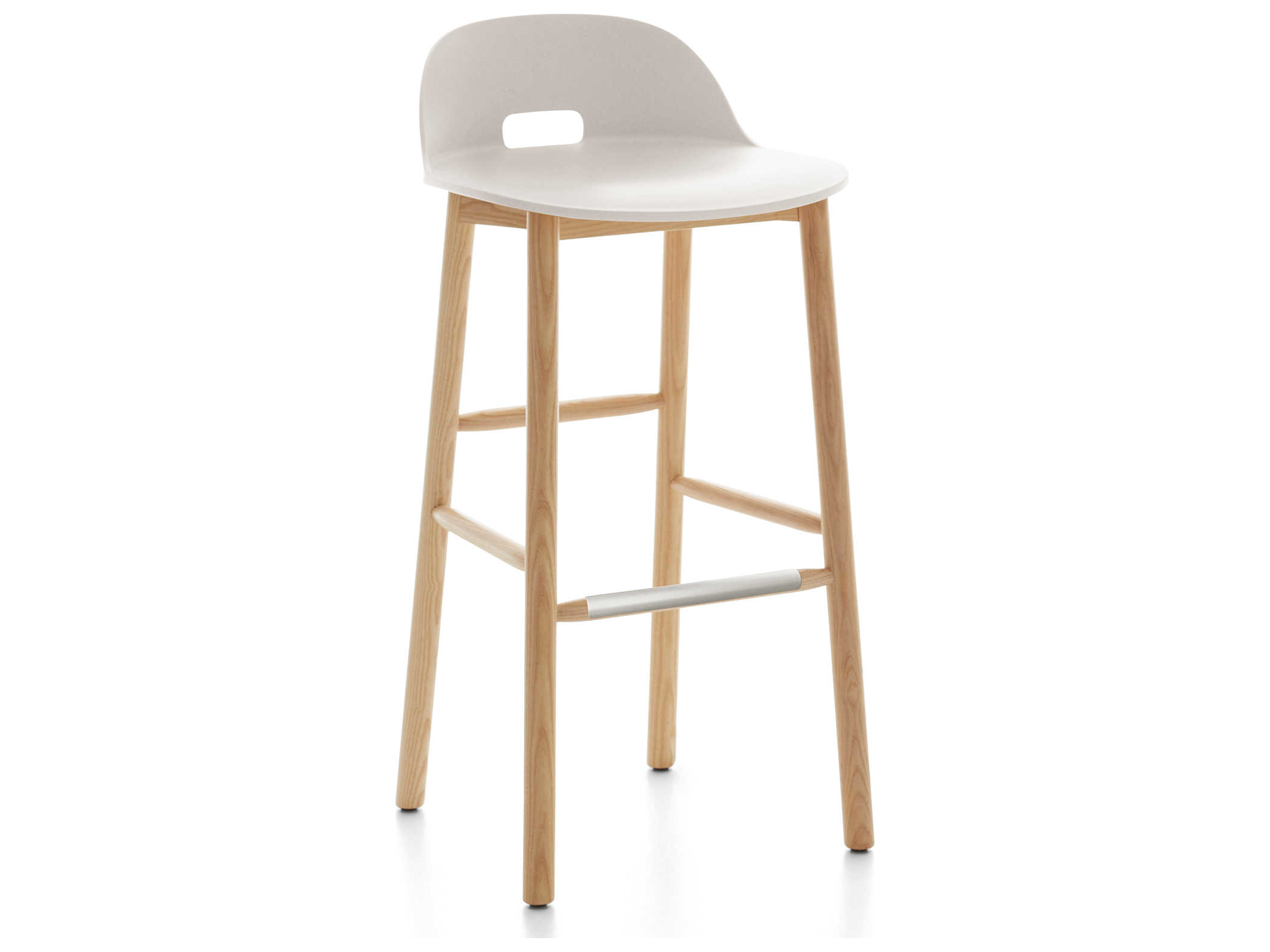 Emeco Outdoor Alfi Ash Wood Low Back, Outdoor Wooden Bar Stools With Backs
