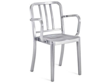 Emeco Outdoor Heritage Brushed Aluminum Dining Arm Chair