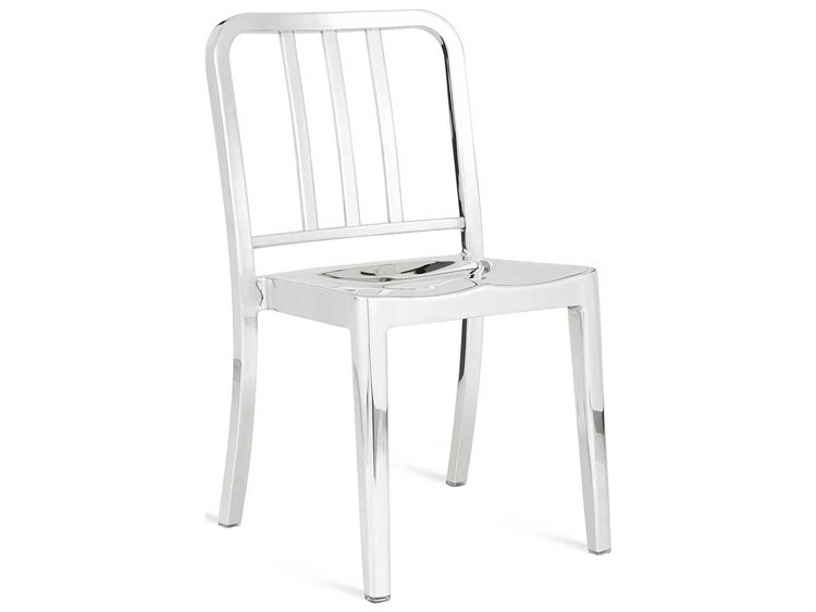 Emeco Outdoor Heritage Polished Aluminum Dining Side Chair